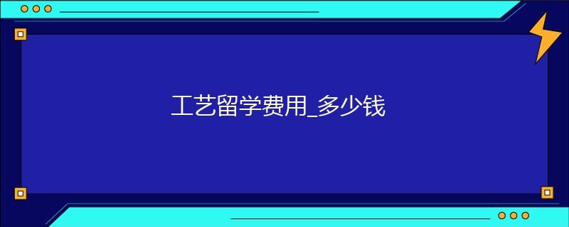 工藝留學(xué)費用_多少錢