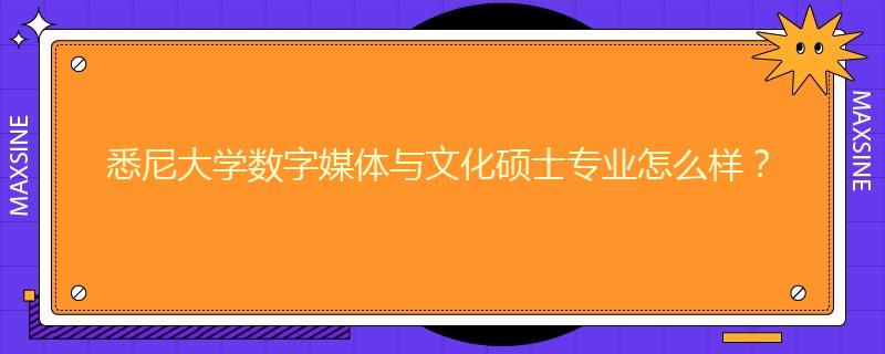 悉尼大學(xué)數(shù)字媒體與文化碩士專(zhuān)業(yè)怎么樣？